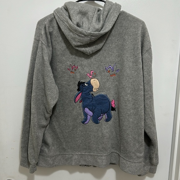 Disney Embroidered Eeyore Zip Up Hoodie size L - Picture 4 of 5